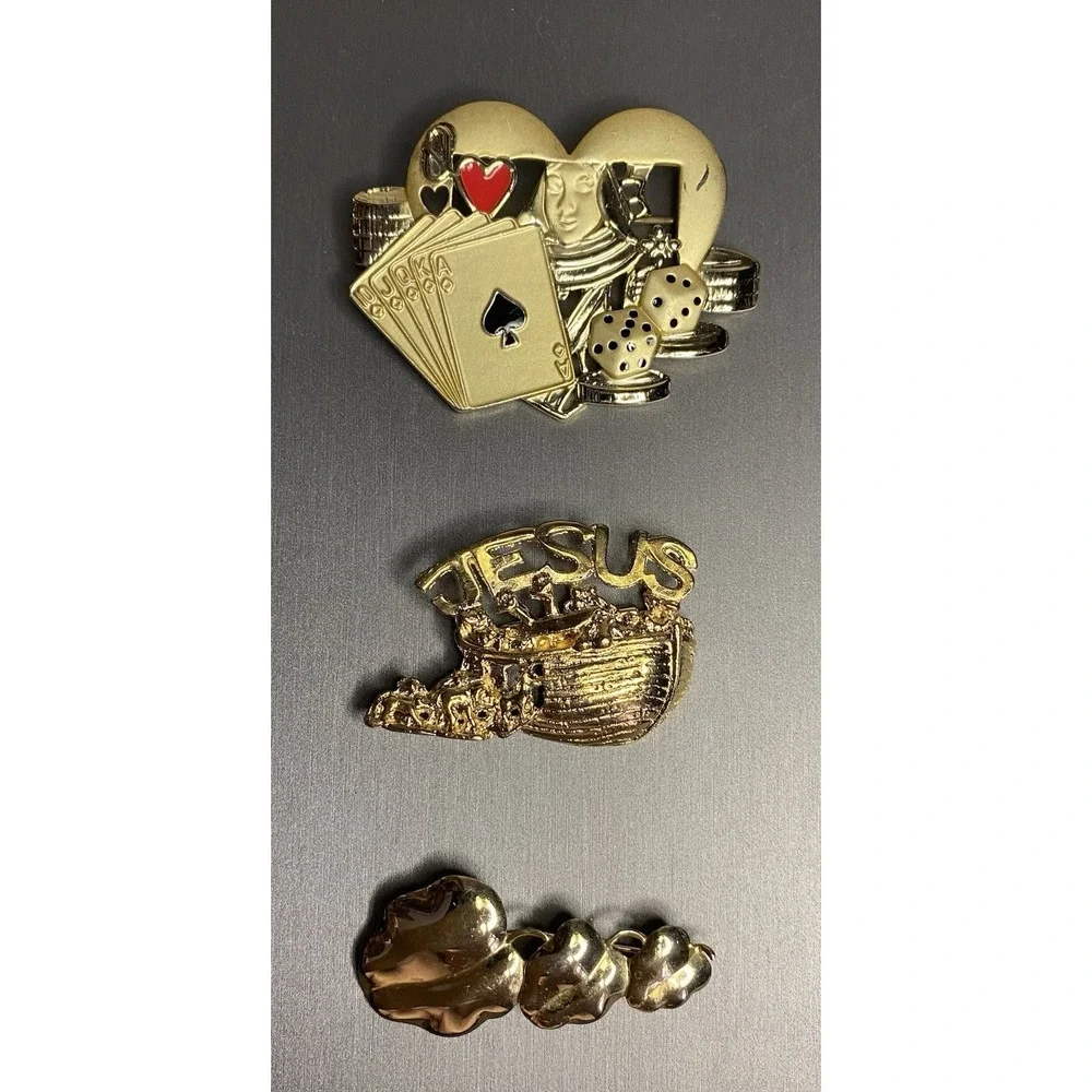 Vintage to Modern Mixed Metal Brooch Pin Lot - Set of 19 Brooches